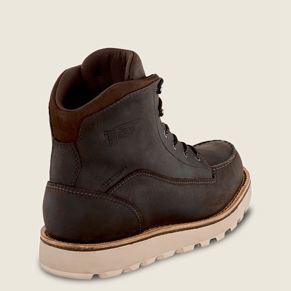 Red Wing Work Boots Mens Dark Brown - Traction Tred Lite - 6-inch Waterproof Soft Toe - 8256903-YI